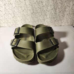 Olive Green Double Strap Sandals